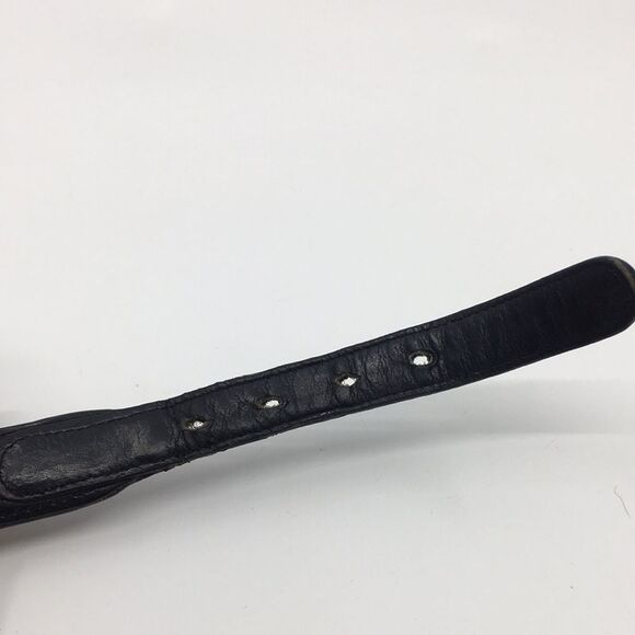 Vintage COACH Black Leather Belt with Brass Buckle made in NYC plant. main image 9
